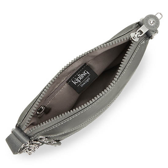 Sac Mini Kipling Keiko Metallic Crossbody Grise | FR 1883DF